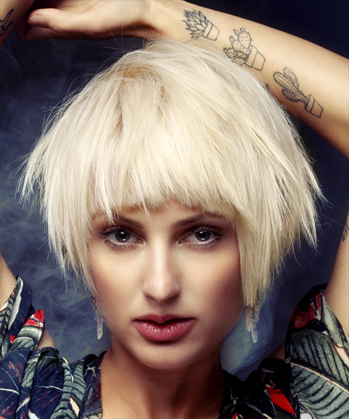 Short Windblown Shaggy Bob Haircut